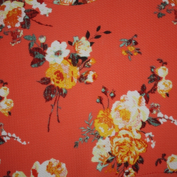 J is for Justify Orange Flower Dress XL - Picture 3 of 4